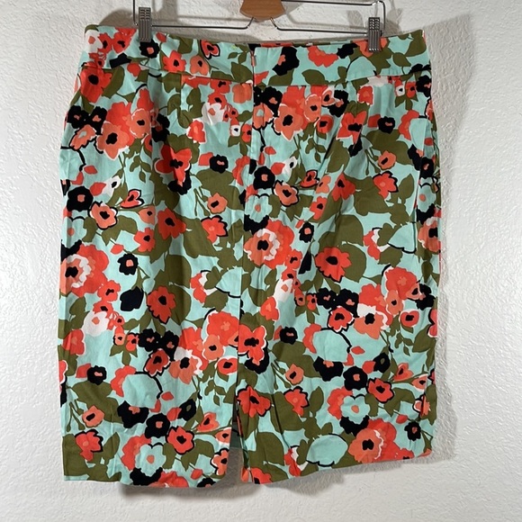 Lane Bryant Skirt Women's 20 Multicolor Floral Zipper Back Stretch A Line Spring - Picture 3 of 4